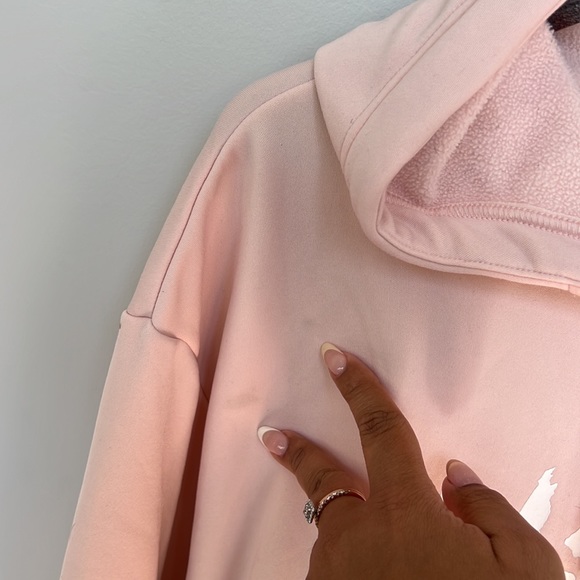 Baby Pink Nike Fleece Hooded Sweatshirt - Picture 4 of 10